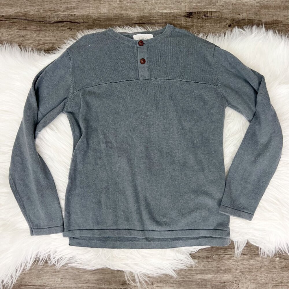 Zara Boys 9-10 Gray Henley Light Knit Sweater